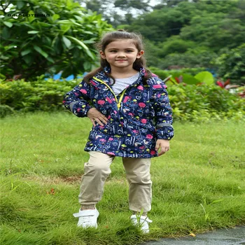 

Winter Autumn Windproof Children Outerwear Baby Girls Raindrops Print Fashion Jackets Child Coat Warm Polar Fleece For 3-12T