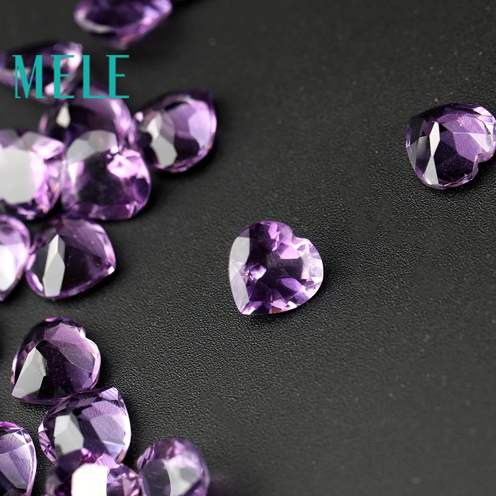 Brazil natural amethyst for jewelry making,heart cut 8X8mm 1.57ct loose stone,high quality DIY gemstone
