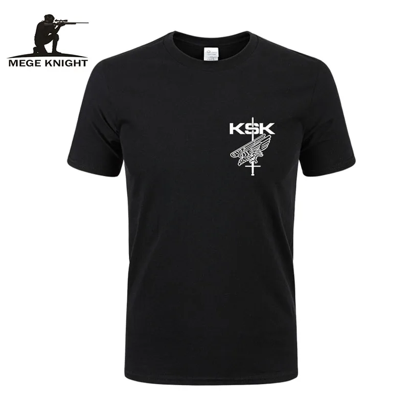 

MEGE Brand Tactical Germany KSK Military Fans Short-sleeved T-shirt Cotton Summer New Printing O-neck Short sleeve tide T-shirt
