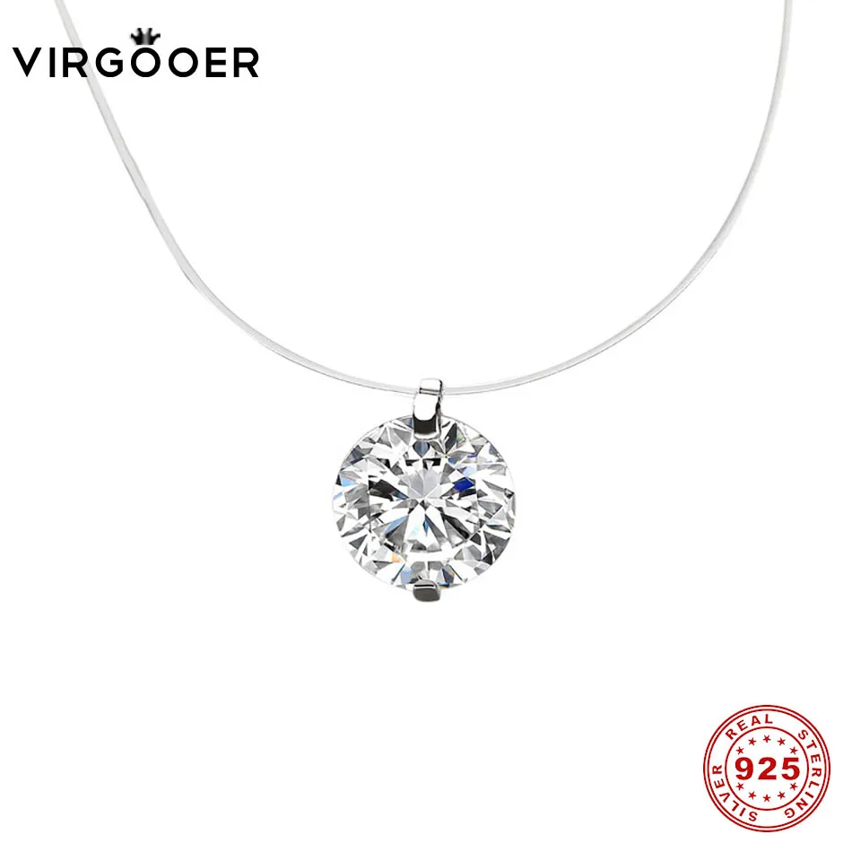 

Virgooer 925 Sterling Silver Dropshiping Simulated Pearl Pendants Jewelry CZ Stone With Fish String Wedding Necklace For Women