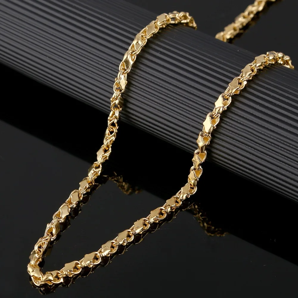 

Thick Chain Length 60cm Width 4mm Ethiopian Necklace 22K Gold Color African Eritrea Cuban Chunky Necklace