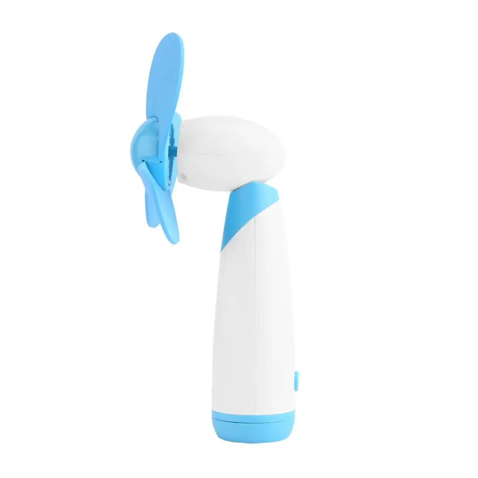 Portable Handheld Mini Cooling Cool Fan Two AA Batteries Operated for Home Office Travel Blue