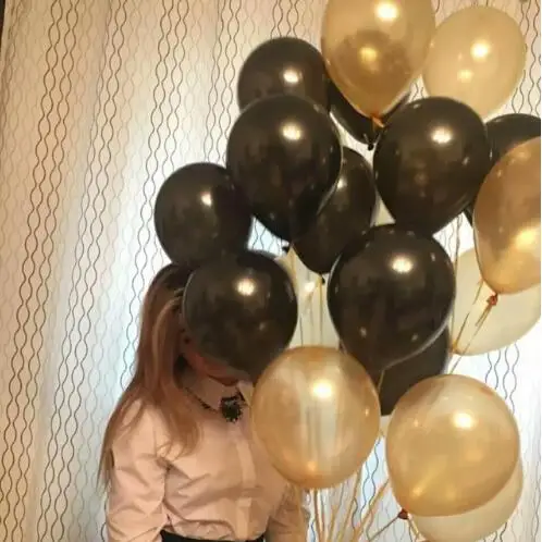

30pcs/lot 10 inch Gold Black Helium Pearl Latex Balloons Wedding Birthday Baby Shower Party Decor Supplies Kids Toy air globos