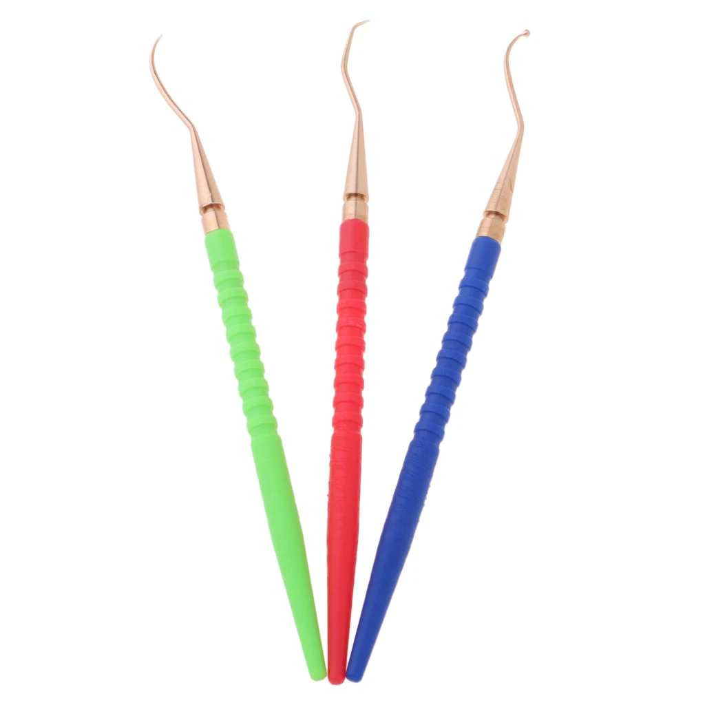 3 Pieces Scuba Diving Handle Brass Pick, O Ring Tool Kit Seal Remover Soft Grip Scuba Diving Repair Tools