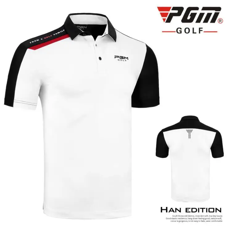 PGM одежда для гольфа весенне-летняя мужская футболка с отложным воротником и короткими рукавами Удобная дышащая Спортивная одежда для гольфа