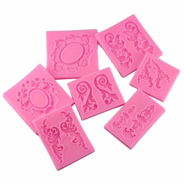 3D Tekercsek Barokk Sarok Szilikon Penészcsomagolás Fondant Sütemény Díszítő Szerszámok Cupcake Sütés Csokoládé Cukorka Polimer Agyag Formák - Image 5