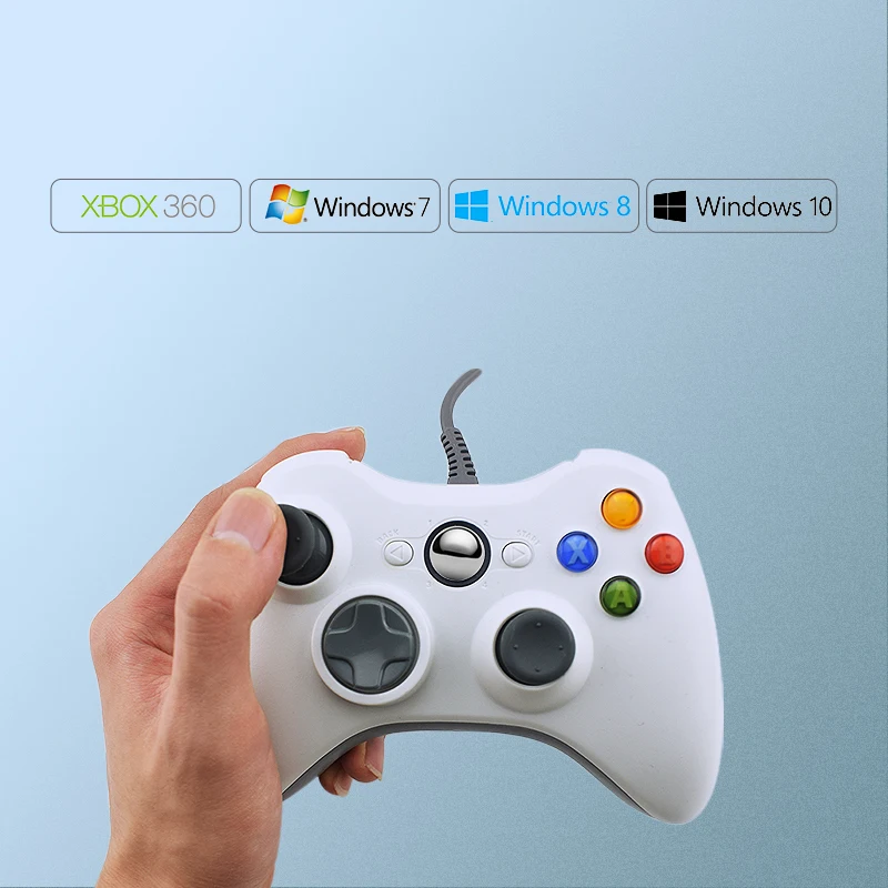 Datový žába USB drátová gamepad pro xbox 360 /slim regulátor pro okna 7/8/10 microsoft PC regulátor podpora pro pára hra