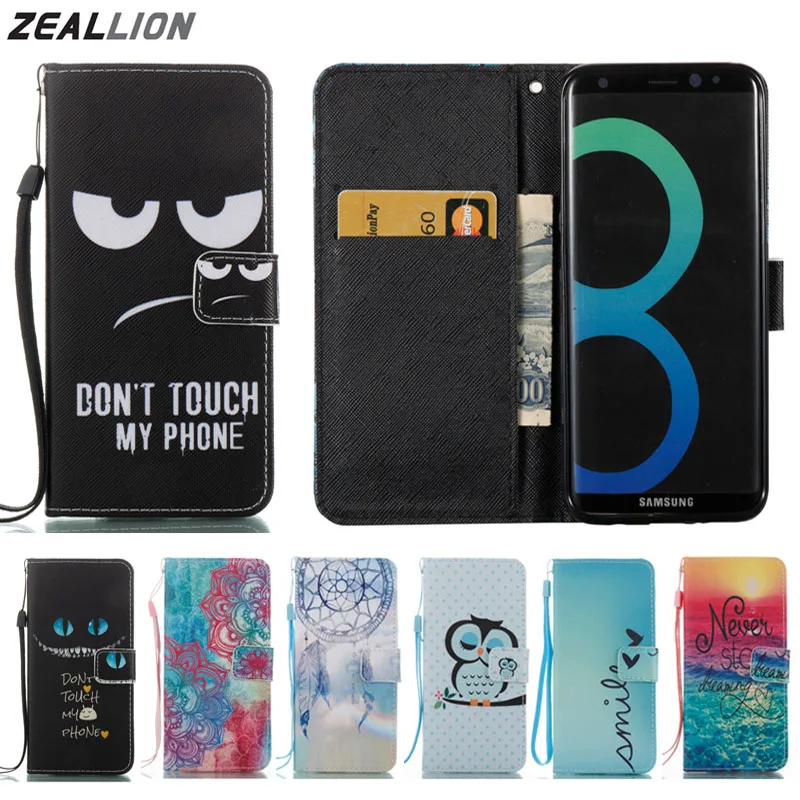 

For Samsung Galaxy S5 S6 S7 S8 Edge Plus New Case High Quality Fashion Cartoon Design Magnetic Holster Flip Leather Cases Cover
