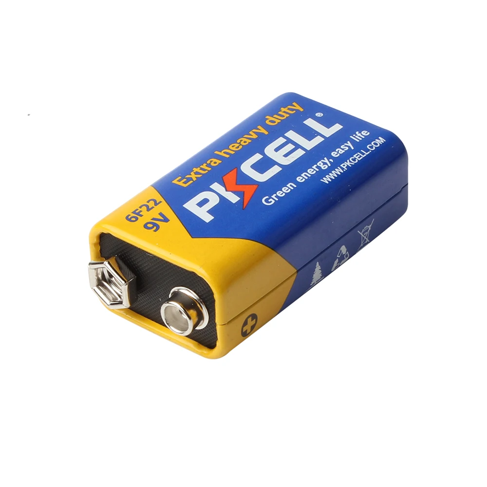 2 шт./лот Pkcell сверхповышенной мощности 9V 6F22 Батарея сухой марганцево-Цинковый Батарея для цифровой Камера дистанционного Управление игрушка дымовой пожарной сигнализации