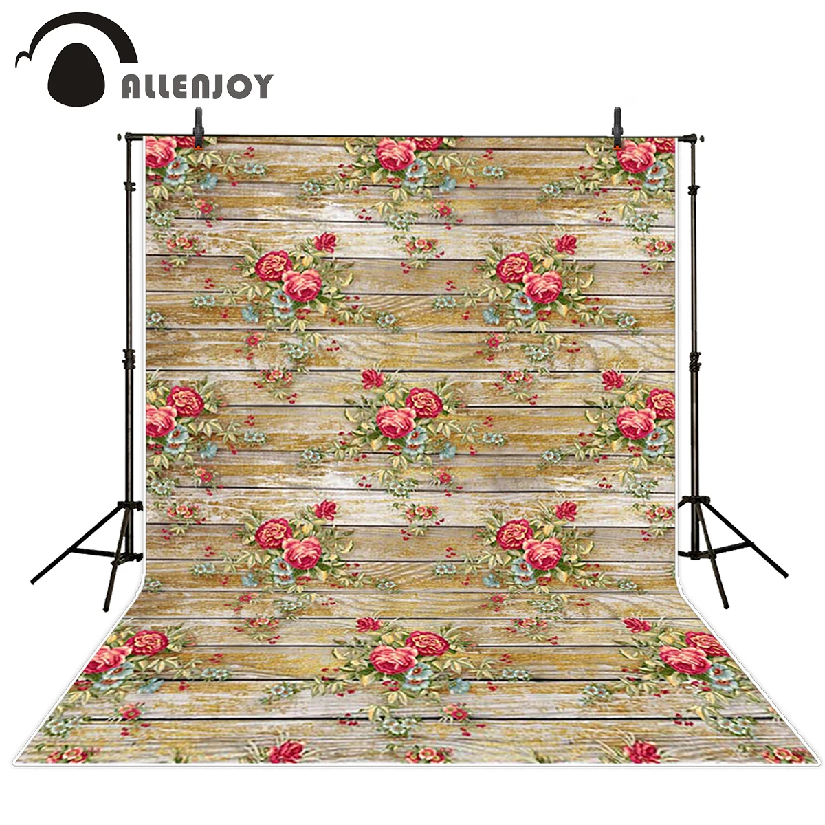 

Allenjoy wood background Beautiful rose printing on wood board background vinyl photo background photography backdrop photocall