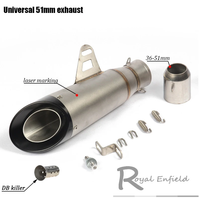 Универсальный 36 мм-51 мм модифицированный мотоцикл выхлопной глушитель выхлопной трубы FZ6 YZF R1 R6 R3 MT07 zx6r z800 z900 mt09 fz09 gsxr750 cbr300
