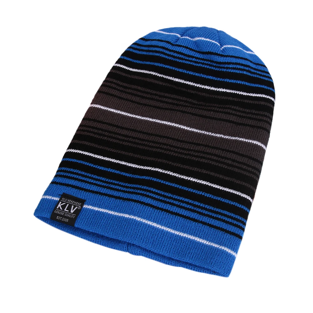 

New Woolen Yarn Stripe Men Hats Caps Women Winter Hats Multistorey Stripe Hit Wool Hip Hop Men Knit Beanies Male Hats 1STL