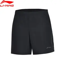 Li-Ning мужские шорты для бега, черный, обычный крой, полиэстер, удобные, дышащие, с подкладкой, спортивные шорты для фитнеса AKSN659 COND18