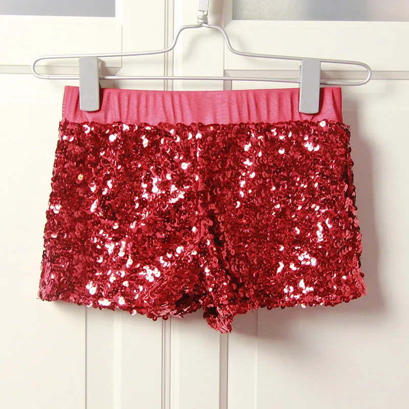 Women Sequins Shorts Elastic Booty 