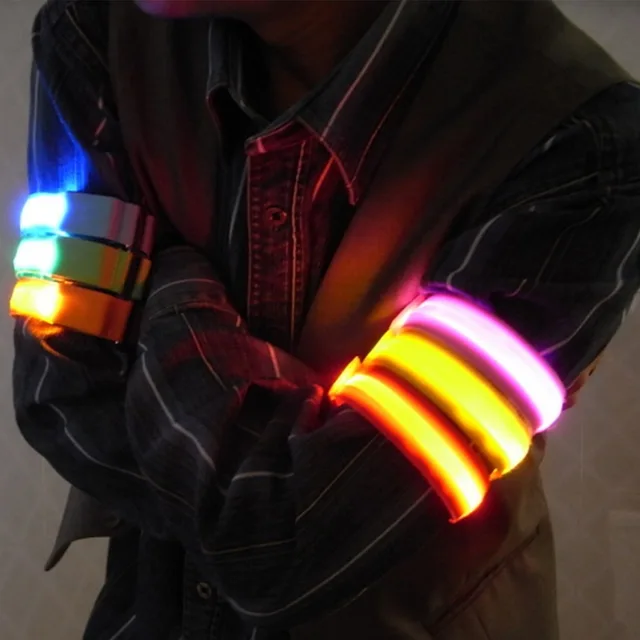 US $1.22 LED Flashing Wrist Band Bracelet Arm Band Belt Safety Bands for CyclingSkatingPartyShooting 7 Co