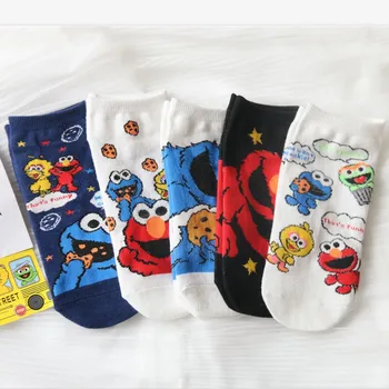

Sesame Street cartoon cosplay socks Elmo Cookie Monster fashion novelty funny cute women sock autumn comfortable cotton socks