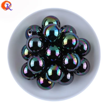 

Fashion Jewelry 20MM 100Pcs/Lot AB Shiny Black Solid Acrylic Chunky Bubblegum Bead For DIY Handmade Accessories CDWB-701050