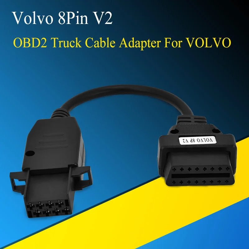 Грузовик удлинитель Разъем для Volvo 8Pin к OBD2 16Pin женский подходит для Volvo 8 Pin или Volvo 88890306 Vocom