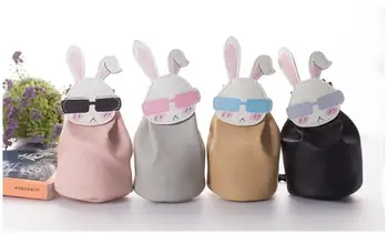 

12pcs Cartoon Women Coin Purses Mini Small PU Wallet Rabbit String Card Holder Earphone Key Headset Money Bag For Girls
