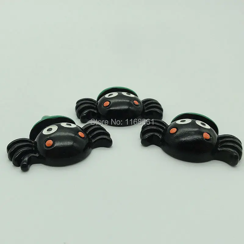 1pcs/lot resin flat back Halloween turquoise spider 31mm Cabochons Scrapbooking Hair Bow Center DIY Christmas decration C105-9