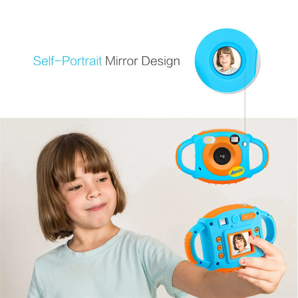 

Children's Camera Mini Digital 1.77" HD 720P 5MP AMKOV Silicone Photo Camera Juguetes Photography Cool Kids Camera For Children
