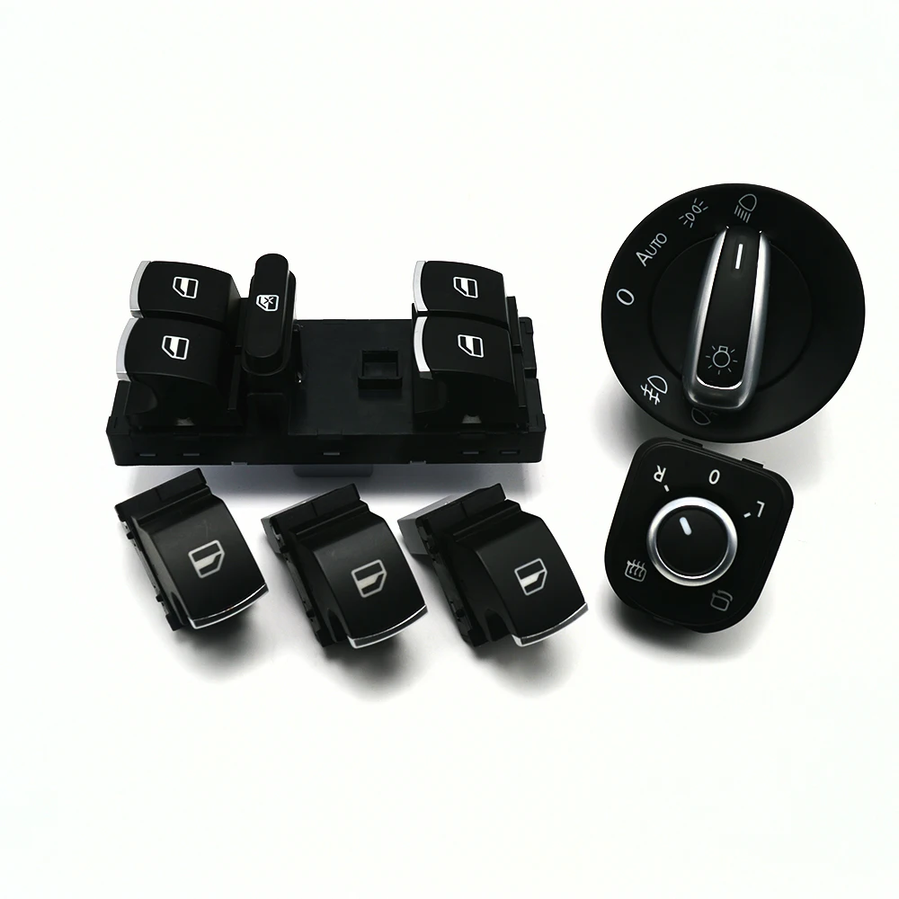 6pcs/set switch For VW Headlight Side Mirror Master Window door set for Golf MK5 6 Jetta MK 3 Passat b6 CC GOlf Plus | Автомобили и
