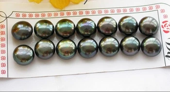 

Wholesale 7pair 12mm black round FW pearl earring