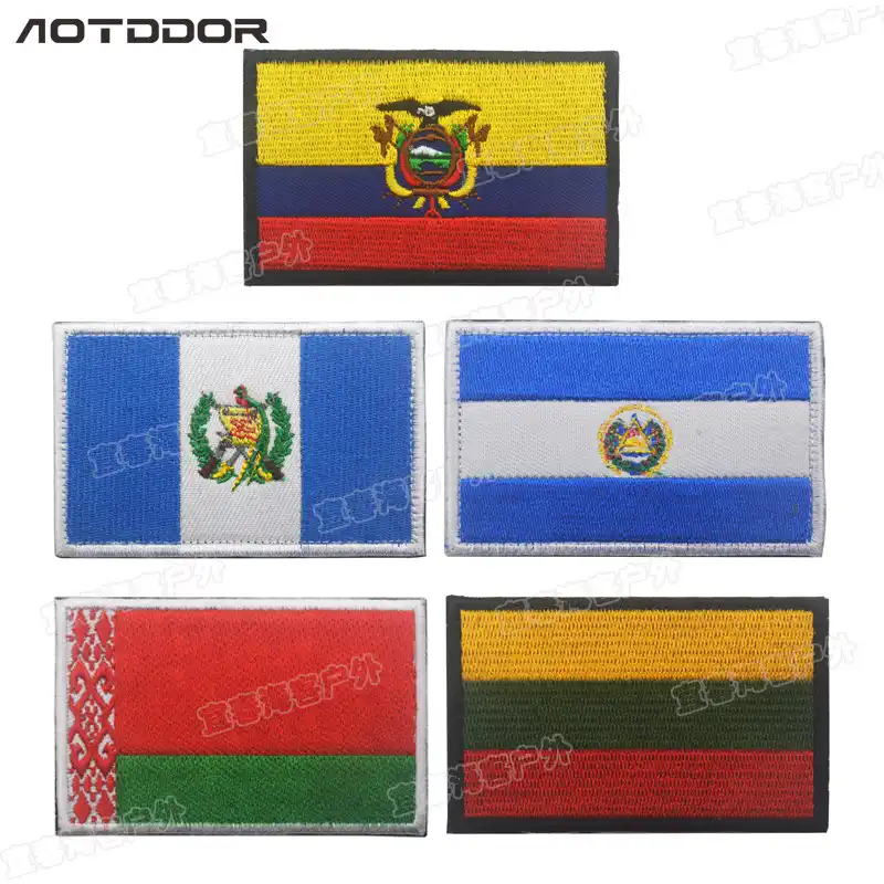 Sew On Lithuanian Flag Embroidered Applique Lithuania Flag Patch Iron On Badge