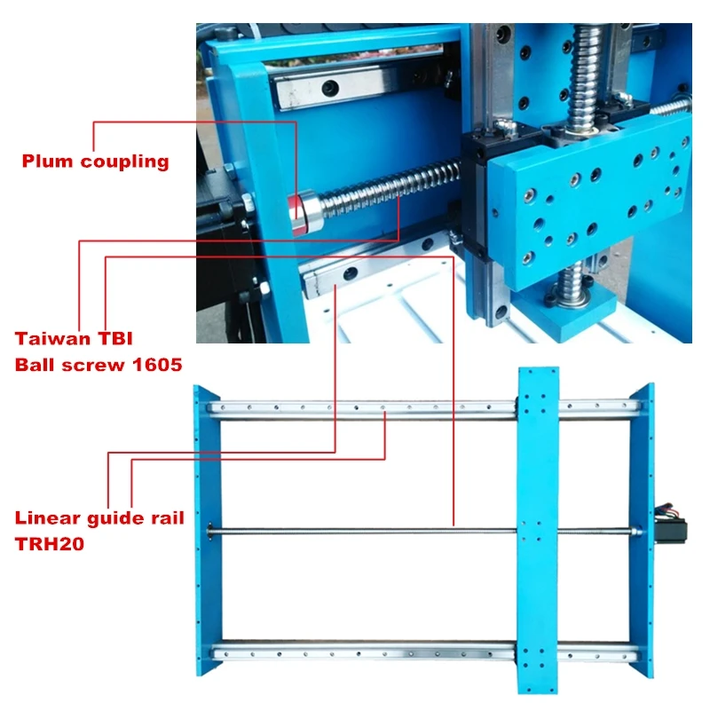 linear guideway 2200W spindle mini cnc router 3040 wood carving machine PCB milling with cutter router bit