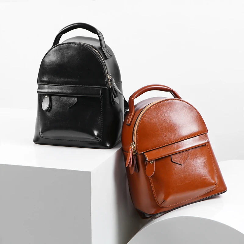 Famous Brand split Leather Women Bagpack Cute Ladies Top Quality Korean Daypack School Bag Retro Female