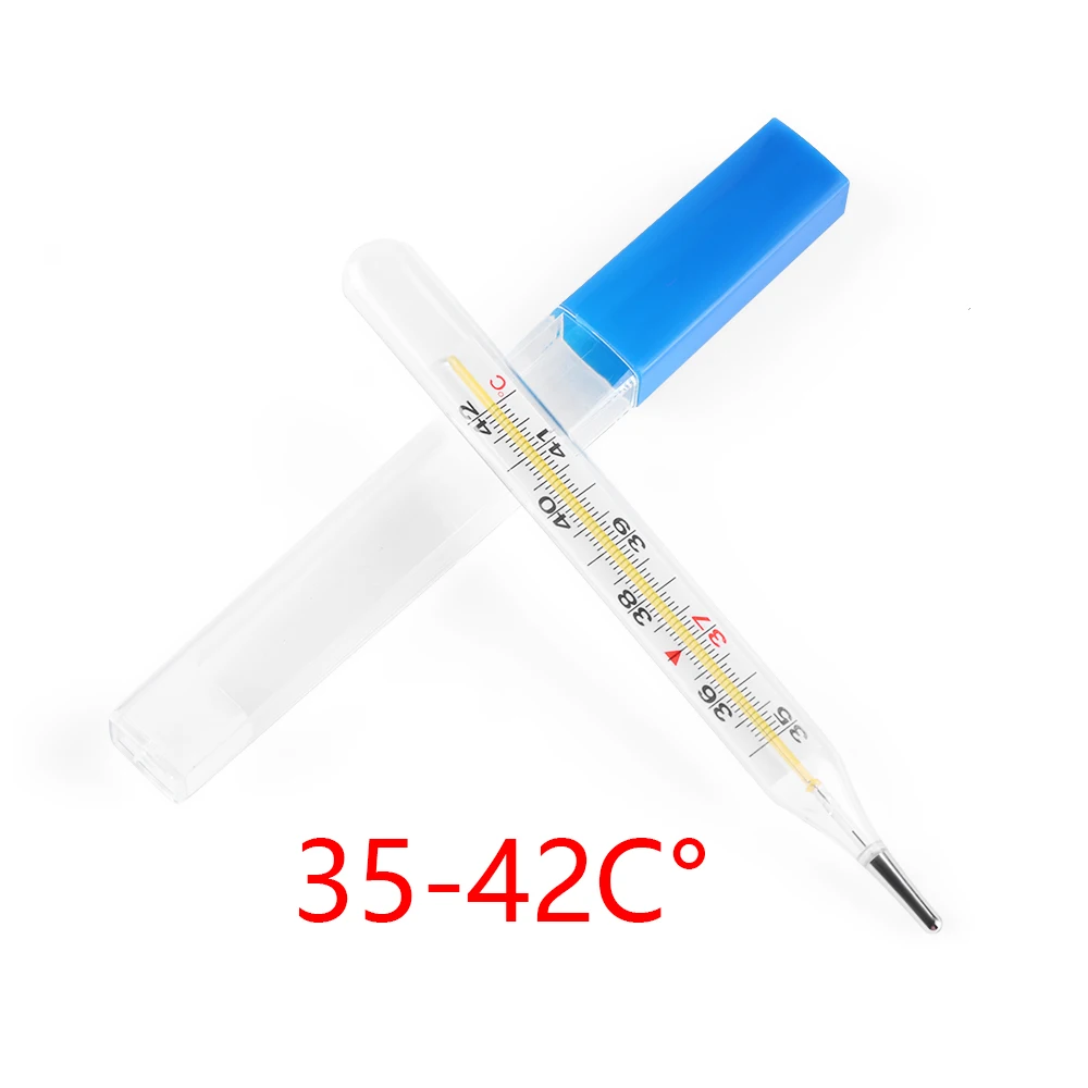 1 шт 35-42C ° стеклянный ртутный термометр с большим экраном, медицинский прибор для измерения температуры тела, аксессуар для монитора