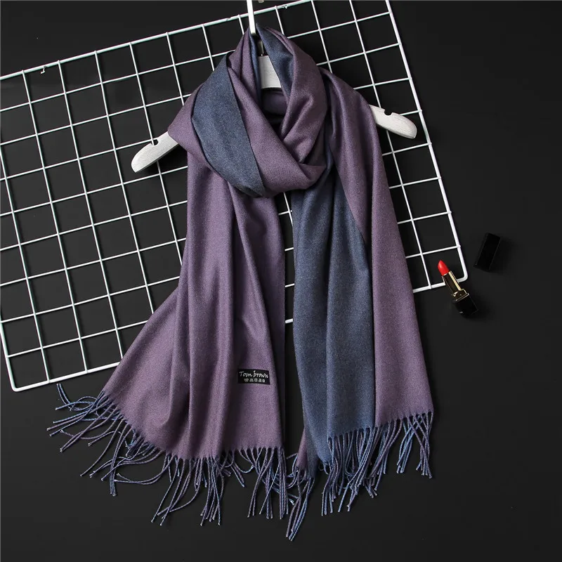 

LaMaxPa Dropshipping Fashion Winter Cashmere Scarf Women Double Sides Pashmina Shawls and Wraps Female Warm Bandana Long Foulard