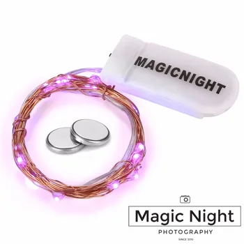 

Magicnight 20 Pink Micro LED String Lights on 7 Feet Extra Thin Copper Wire for DIY Wedding Centerpiece Included Battery