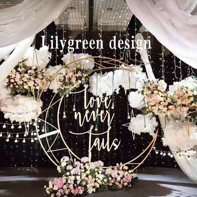 

Moon Ship Metal Iron Arch Decor Wedding Stand Backdrop Birthday party Cake Stand Shelf Crescent Wedding Moon Arch
