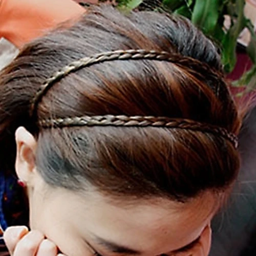 

Hot 4 Colors Braided Stretch Elastic Hair Band Headband Barrette Hair Sticker Hair Accessories 8M7R