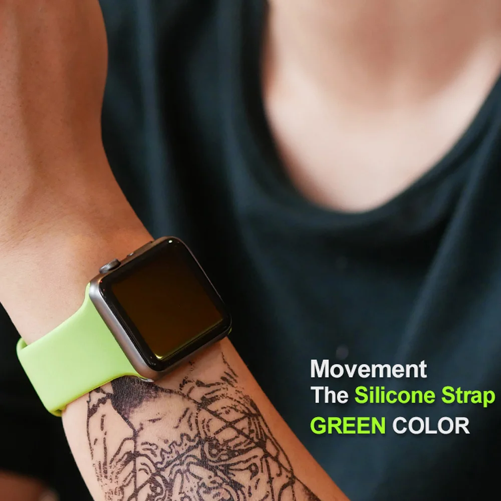 

Silicone sports strap for Apple 4 42mm 44mm with iwatch 38mm / 40mm silicone wristband belt wristband series 3/2/1