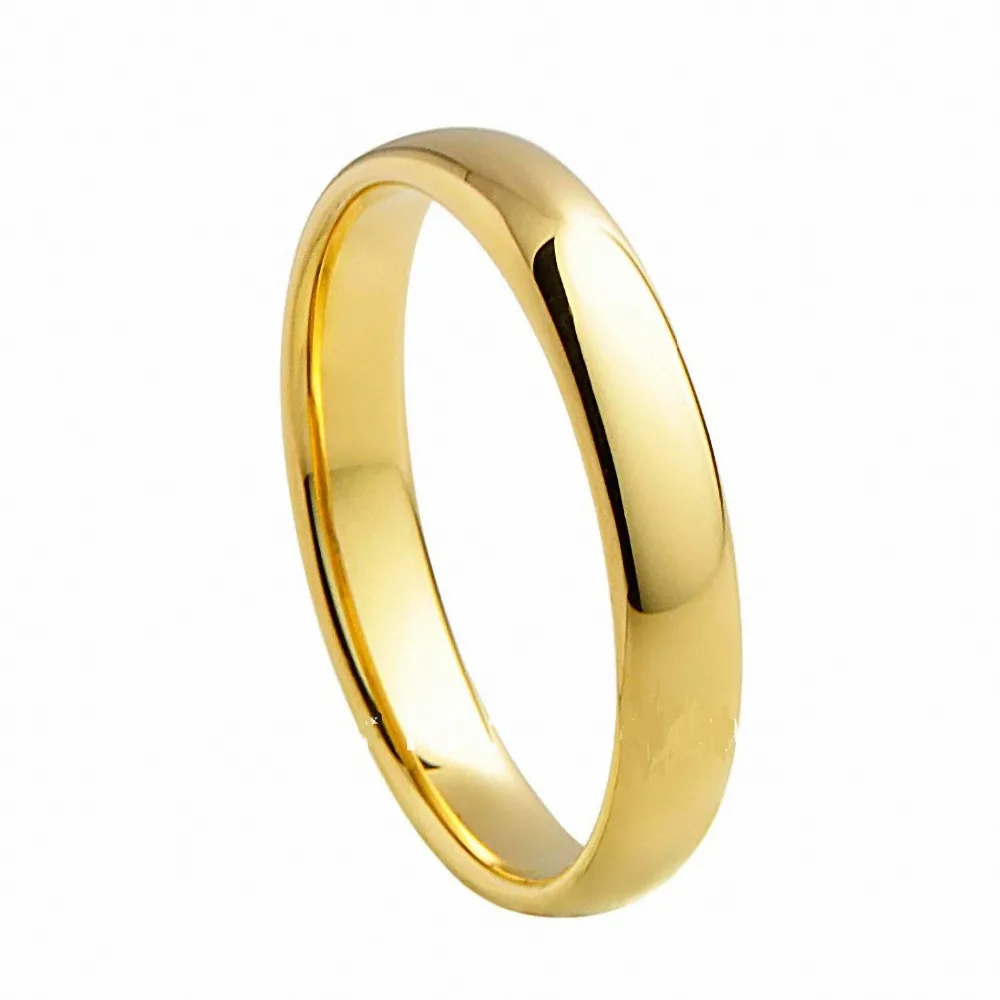 Yellow Gold Tungsten Carbide font b Rings b font Traditional Wedding font b Engagement b font