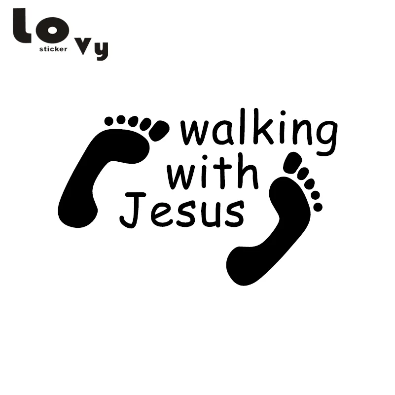 Creative Jesus Car Sticker Walking With Jesus Vinyl Car Decorative