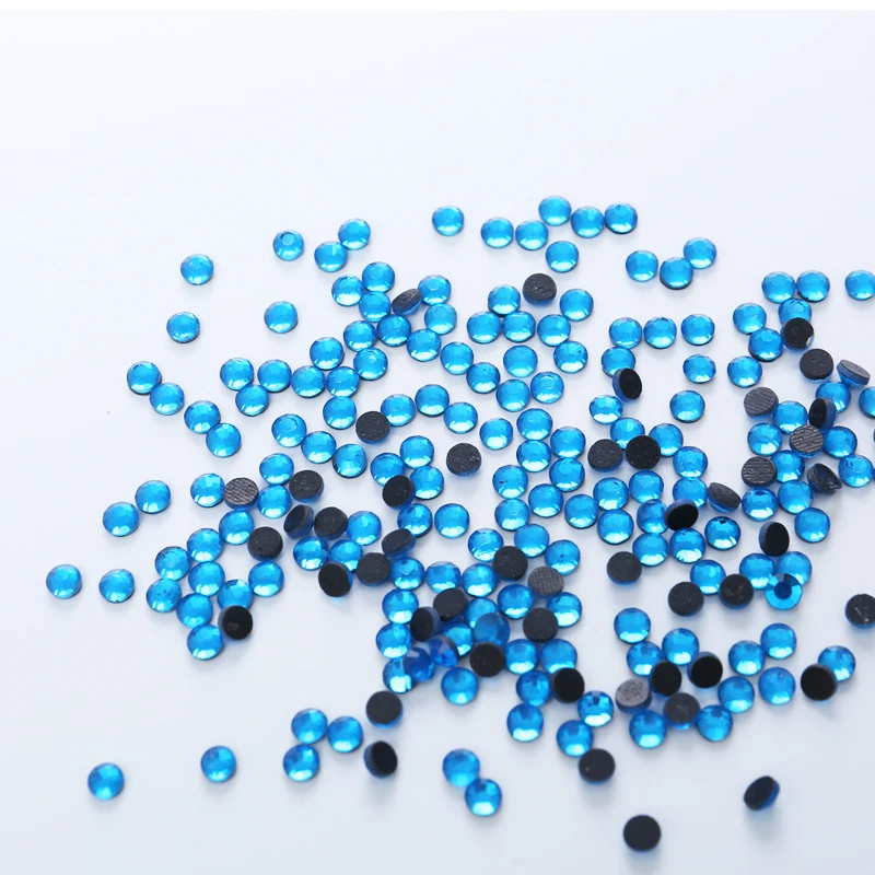 

HotFix Rhinestone 1440pcs DMC Shiny Capri Blue Glass Beads crystals Strass Stone Iron On Rhinestones For Clothes And Nail Art