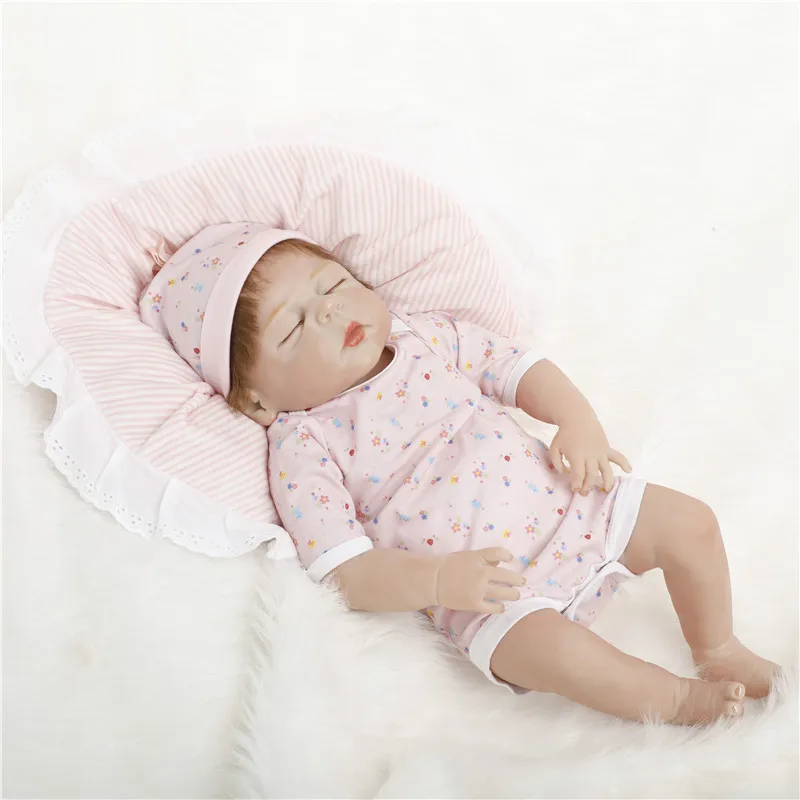 SanyDoll см 22 дюймов 55 см силиконовые куклы reborn, Реалистичная Кукла reborn прекрасная Спящая кукла, мальчик и девочка подарок