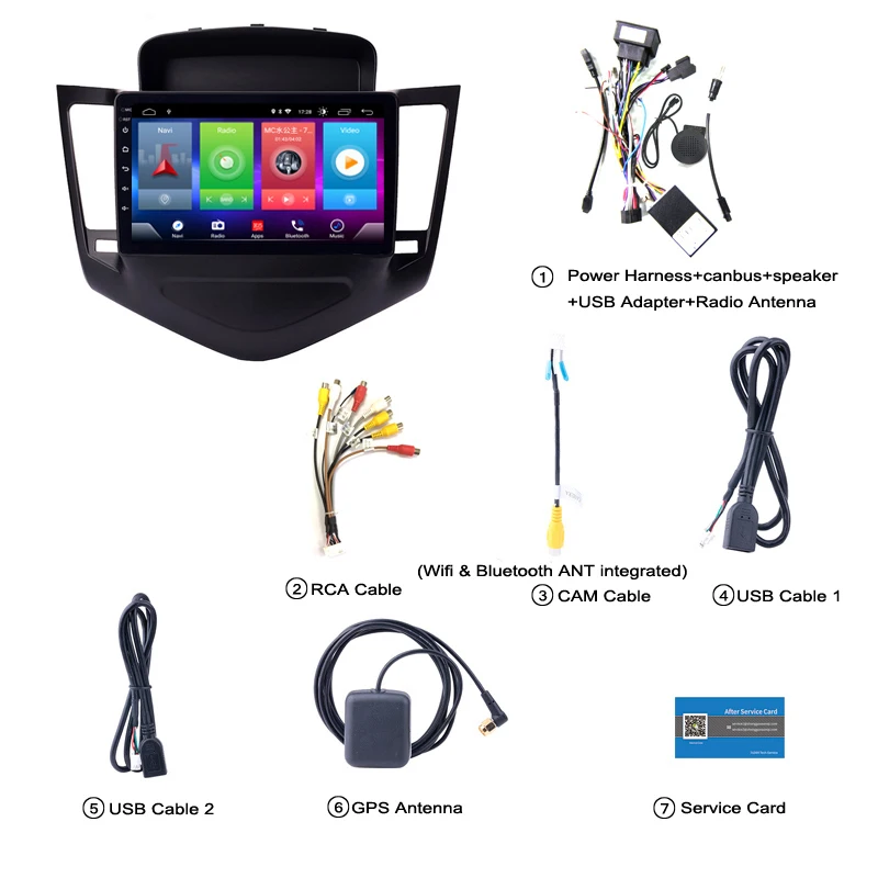 Clearance Full Touch Screen Car Android 8.1 Radio Player For CHEVROLET CRUZE  2009-2014 GPS Navigation Video Multimedia Built In Bluetooth 1
