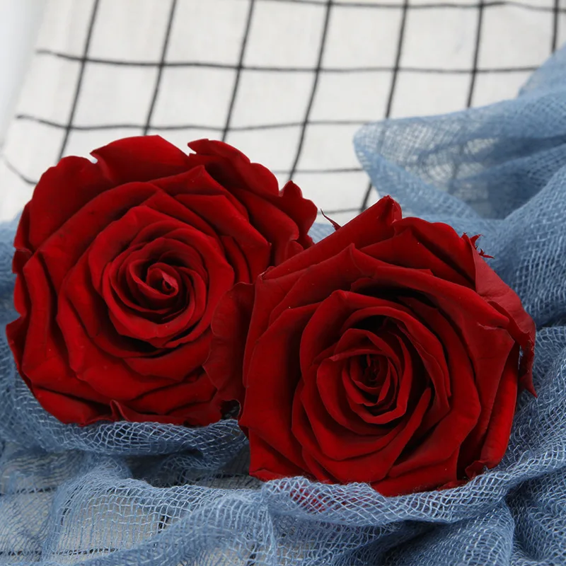 

Preserved Rose Flowers Immortal Rose 5-6CM Diameter Mothers Day DIY Wedding Eternal Life Flower Rose Gift 6pcs/Box Level B