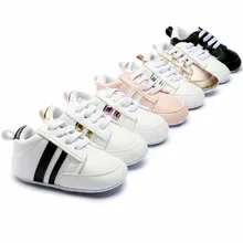 Новые детские Нескользящие мокасины из искусственной кожи Romirus для малышей, первые шаги, мягкая подошва, для новорожденных 0-2 лет, кроссовки фирменные, детская обувь