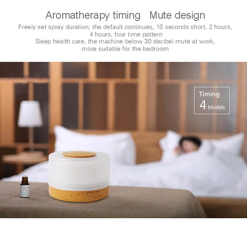 FDIK 500ml Ultrasonic Air Humidifier led light wood grain Essential Oil Diffuser aromatherapy mist maker 24V Remote Control-8