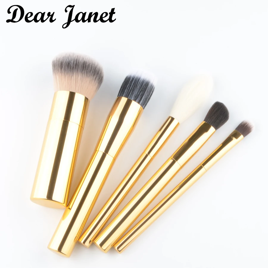 

5pcs/Set Gold Make up brushes Set airbuki Foundation Blusher brush Highlight eye shadow blending make up kit brush