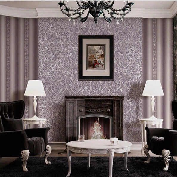 Papel De Parede Vintage Purple Wall Glitter Wallpaper Rolls For Papel De Parede Vintage Purple Wall Glitter Wallpaper Rolls For Living Room European Wallcoverings Bedroom Stripe Paper In Wallpapers From Home