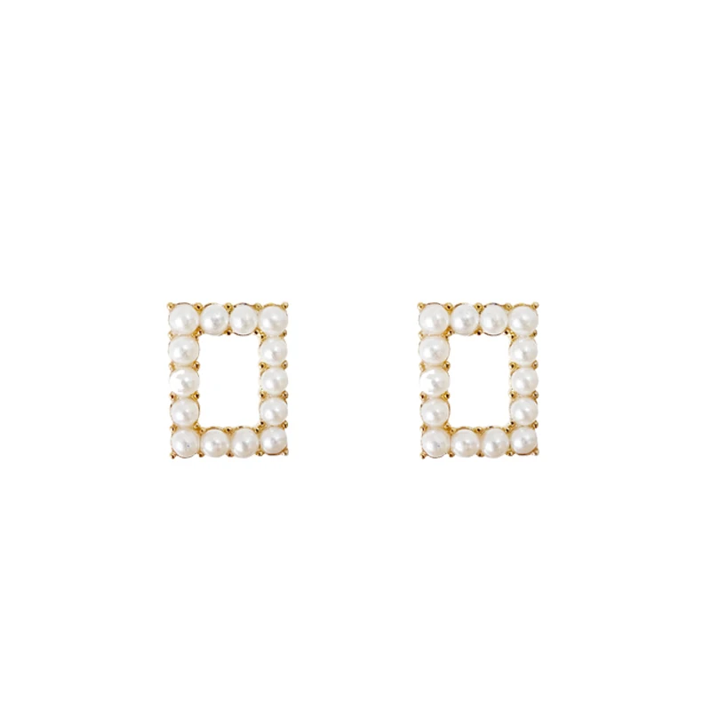 

UXN252 925 Silver Needle Pearl Ear Nail Simple Female Compact Temperament Korean Personality Small Ear Drops Delicate Earrings