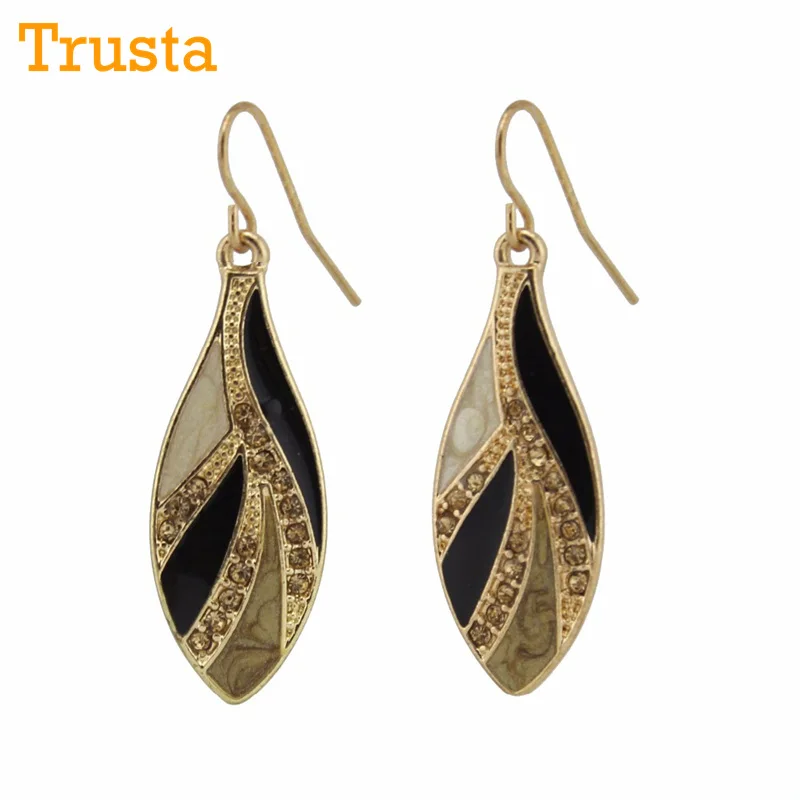 

Trusta New Hot Sell Women's Fashion Jewelry Silver Colorful Glaze Flower Dangle Earring ZD57 For Girl Lady Great Quality Gift