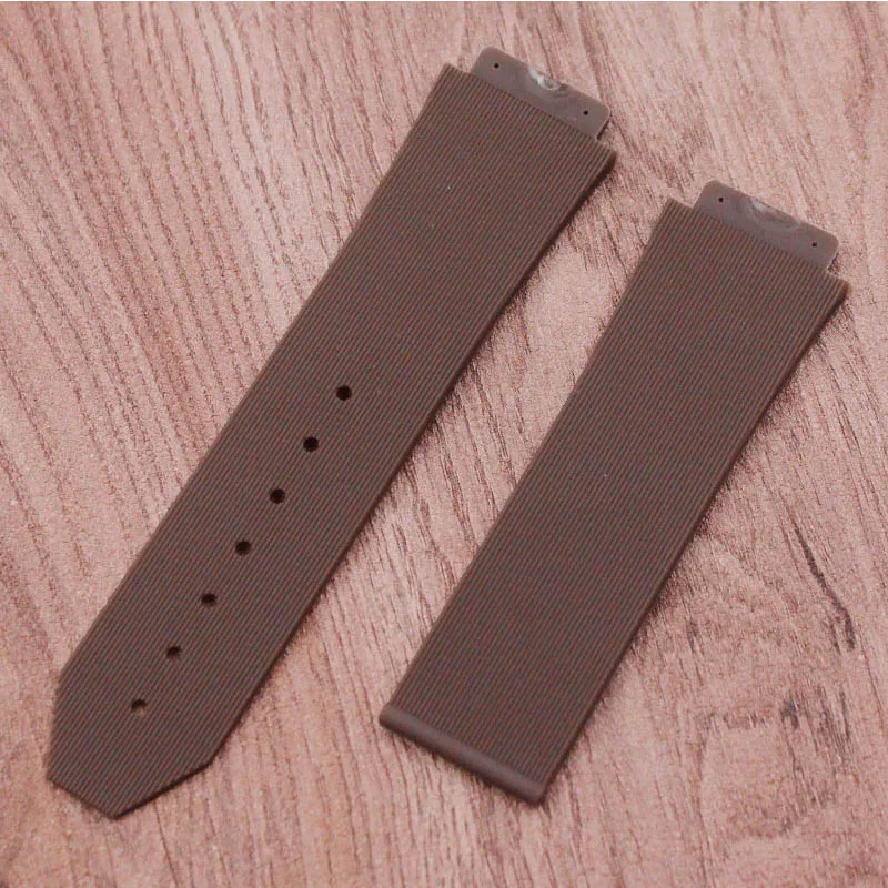 Аксессуары для часов HUBLOT Hengbao силиконовый резиновый водонепроницаемый ремень для мужчин и женщин ремешок для часов 25x19 мм - Цвет ремешка: brown