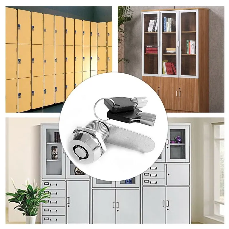 3Pcs Cam Lock Cabinet Drawer Cupboard Wardrobe Locker Mailbox Latch Kid Safe